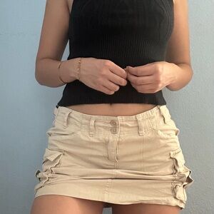 Brandy Melville Black Top and Cream Skirt